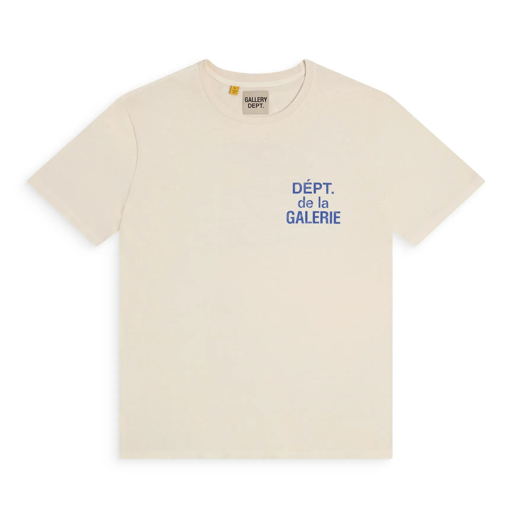 648#Gallery Dept New Classic Basic French Letters LOGO Basic Slogan Round Neck Short Sleeve T-Shirt Pure Cotton Tee Royal Blue Red Lake Blue Apricot Print Blue Apricot Print Black S～XL p90